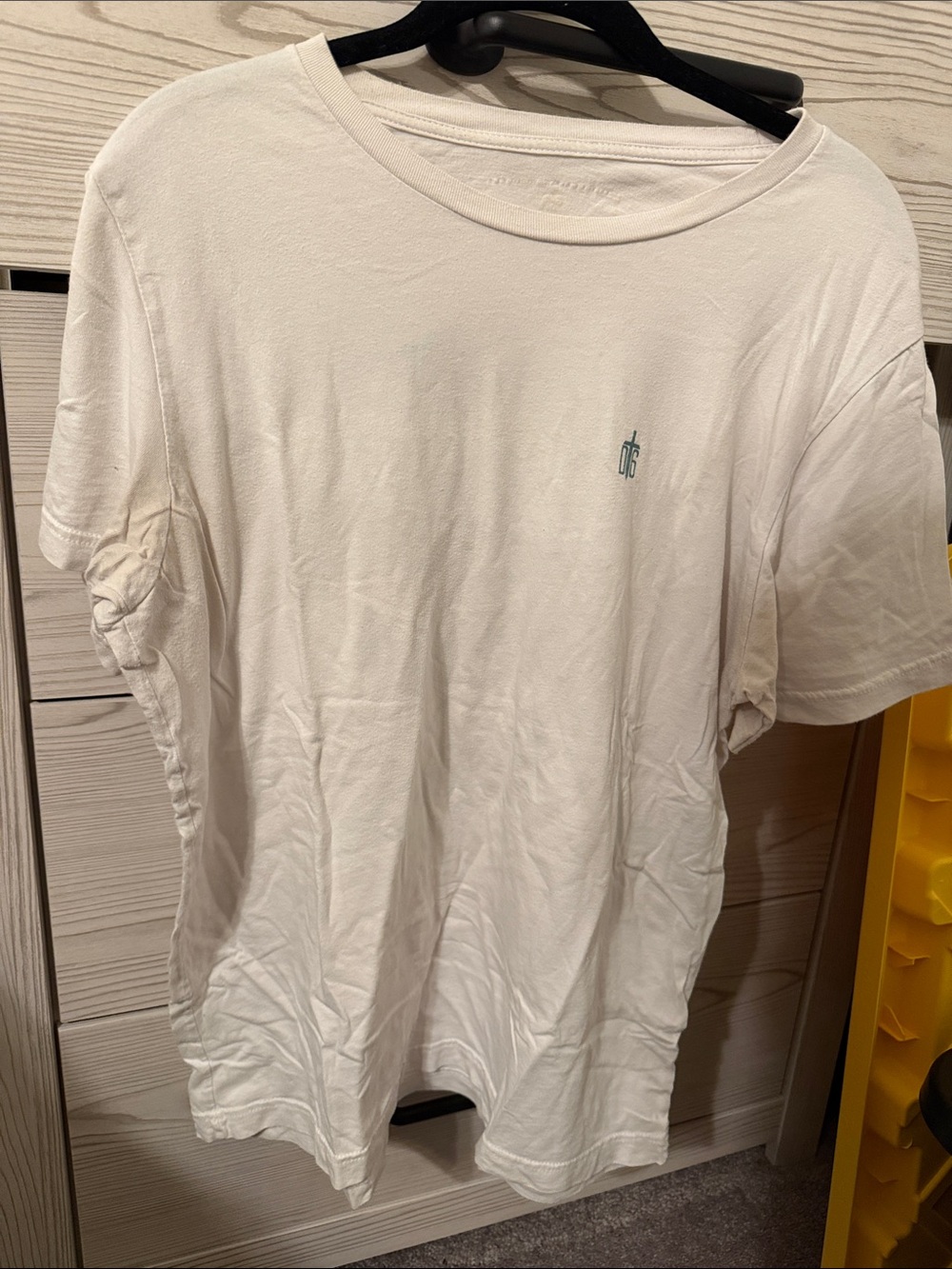 Men's White Crew Neck T-Shirt with Subtle Logo